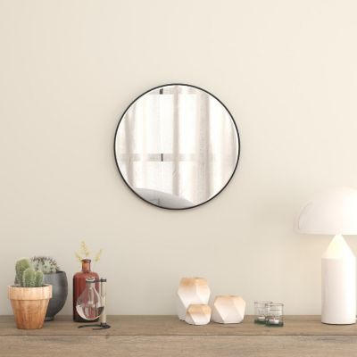 Emma + Oliver Oxidized Finish Black Metal Wall Mounted Mirror - 20" Round Design - 4 mm Silvered Back - Anti Shatter Safety Film Keeps Glass in Frame if Broken Image 1