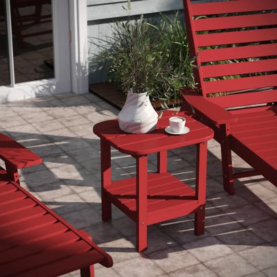 Emma + Oliver Red 2 Tier Patio Side Table Image 2
