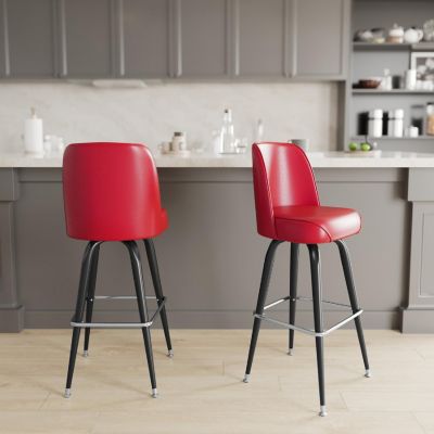 Emma + Oliver Red Bucket Seat Stool Image 2