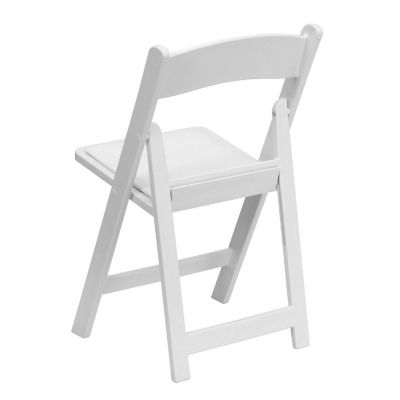 Emma + Oliver Set of 4 Lightweight Resin Folding Chairs in White, Comfortable 1000LB Weight Capacity Wedding Event Chair Image 3