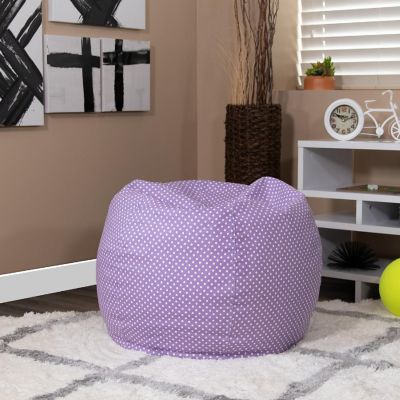 Emma + Oliver Small Lavender Dot Bean Bag Chair for Kids and Teens Image 1