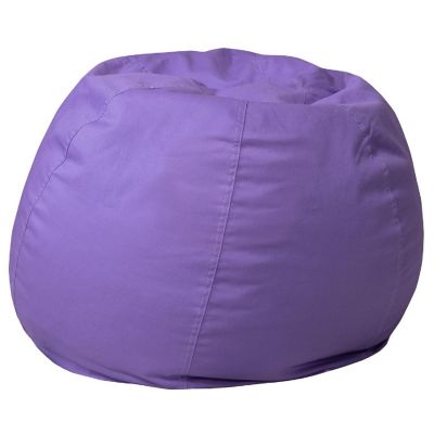 Emma + Oliver Small Solid Purple Bean Bag Chair for Kids and Teens Image 1