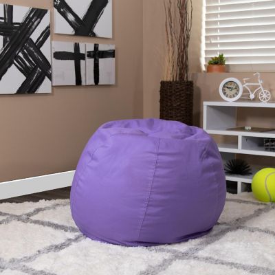 Emma + Oliver Small Solid Purple Bean Bag Chair for Kids and Teens Image 1