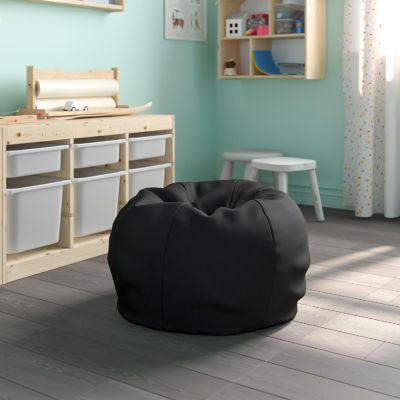Emma + Oliver Solid Black Bean Bag Chair Image 1