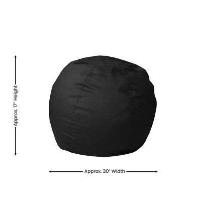 Emma + Oliver Solid Black Bean Bag Chair Image 3