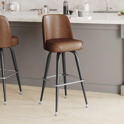Emma + Oliver Wthrd Brown Bucket Seat Stool Image 1
