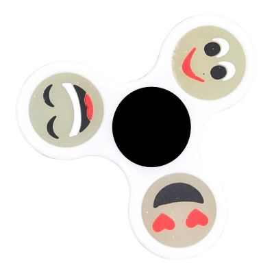 Emoji Smile Fidget Spinner  White Image 1