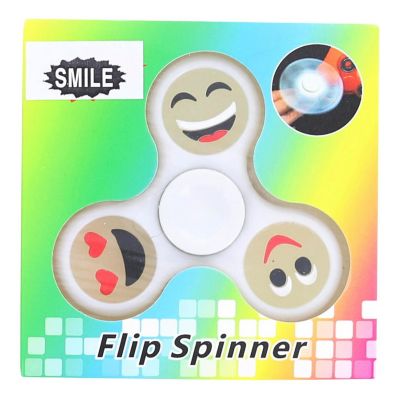 Emoji Smile Fidget Spinner  White Image 1