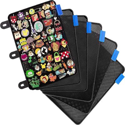 Enamel Pin Display Pages (6 PK) - Display and Trade Your Disney Collectible Pins in Any 3-Ring Binder - Pages Lay Flat with Pinbacks and NO Sagging! (Black - Pi Image 1