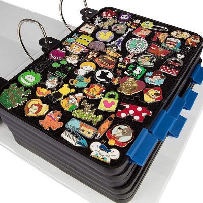 Enamel Pin Display Pages (6 PK) - Display and Trade Your Disney Collectible Pins in Any 3-Ring Binder - Pages Lay Flat with Pinbacks and NO Sagging! (Black - Pi Image 2