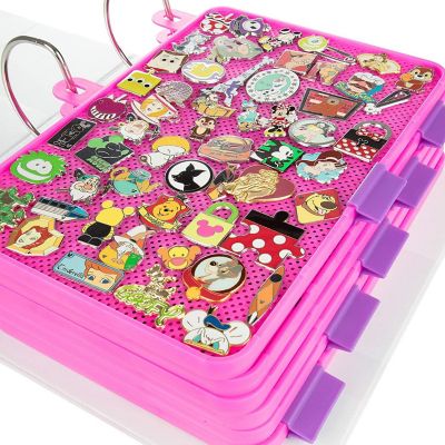 Enamel Pin Display Pages (6 PK) - Display and Trade Your Disney Collectible Pins in Any 3-Ring Binder - Pages Lay Flat with Pinbacks and NO Sagging! (Pink - Pin Image 2