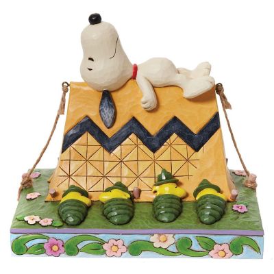 Enesco Jim Shore Peanuts Snoopy and Woodstock Camping Figurine 6.6 Inch Image 1