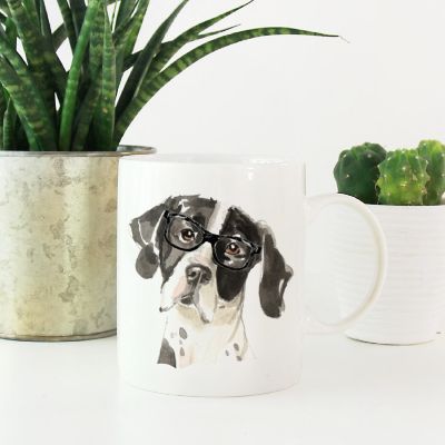 English Pointer Black Glasses Mug Image 1