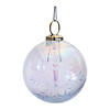 Etched Irredescent Ball Ornament (Set Of 6) 3"D Glass Image 1