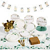 Eucalyptus Congrats Disposable Tableware Kit for 24 Guests Image 1