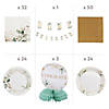 Eucalyptus Congrats Disposable Tableware Kit for 24 Guests Image 1