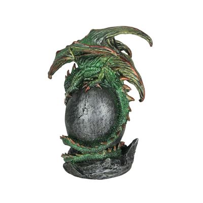 Everspring Green Dragon On Castle with Color Changing LED Crystal Gem Statue Image 2