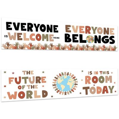 Everyone Is Welcome Banner 2PC - 13 x 48 Inch Image 1