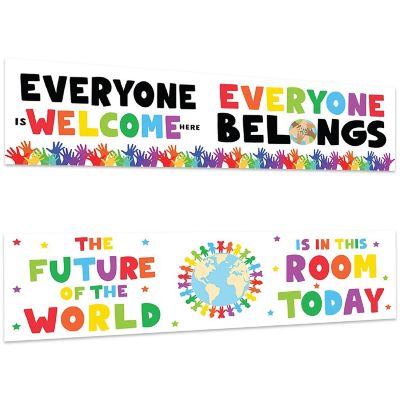 Everyone Is Welcome Banner 2PC - 13 x 48 Inch Image 1