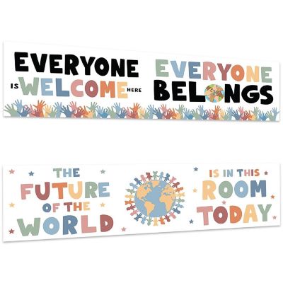Everyone Is Welcome Banner 2PC 13x48 Image 1
