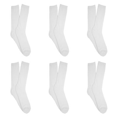 Everything Legwear Shoe Size 4-10 6 Pair Dyeable Crew Socks Image 1