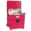 Everything Mary Storage Collapsible Rolling Cart Small With Lid Pink Image 2