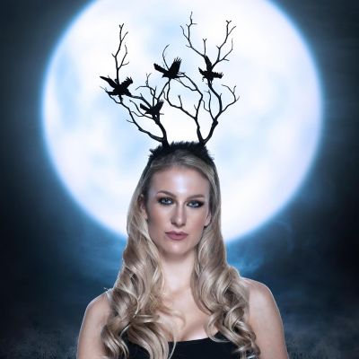 Evil Witch Crow Crown Adult Costume Accessory Image 2