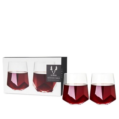 Faceted Crystal Wine Glasses Image 1