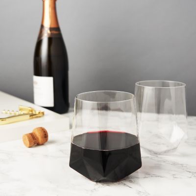 Faceted Crystal Wine Glasses Image 1