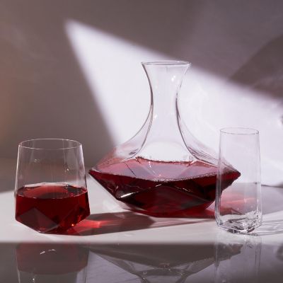 Faceted Crystal Wine Glasses Image 2