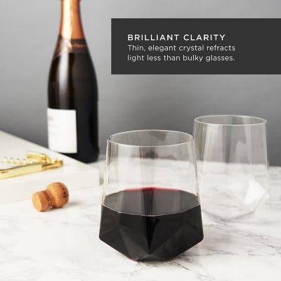 Faceted Crystal Wine Glasses Image 3