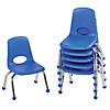 Factory Direct Partners 10 in Stack Chair with Ball Glides, 6-Pack - Blue Image 1