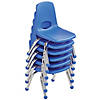 Factory Direct Partners 10 in Stack Chair with Ball Glides, 6-Pack - Blue Image 2