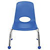 Factory Direct Partners 10 in Stack Chair with Ball Glides, 6-Pack - Blue Image 4