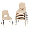 Factory Direct Partners 10 in Stack Chair with Ball Glides, 6-Pack - Sand Image 1