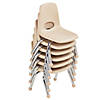 Factory Direct Partners 10 in Stack Chair with Ball Glides, 6-Pack - Sand Image 2