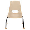 Factory Direct Partners 10 in Stack Chair with Ball Glides, 6-Pack - Sand Image 4