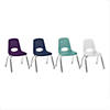 Factory Direct Partners 12 In Stack Chair With Swivel Glides, 4-Pack - Contemporary/Purple Image 1
