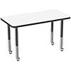 Factory Direct Partners 24 x 48 in Rectangle Dry-Erase Adjustable Activity Table with Mobile Super Legs Image 2
