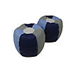 Factory Direct Partners SoftScape Bean Bag Chair Puffs 12 in Height, 2-Pack - Navy/Powder Blue Image 1