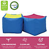 Factory Direct Partners SoftScape Square Bean Bag Chair Pouf 14in Height, 2-Piece - Lime/Raspberry Image 3