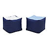 Factory Direct Partners SoftScape Square Bean Bag Chair Pouf 14in Height, 2-Piece - Navy/Powder Blue Image 1