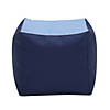 Factory Direct Partners SoftScape Square Bean Bag Chair Pouf 14in Height, 2-Piece - Navy/Powder Blue Image 2