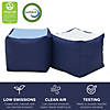 Factory Direct Partners SoftScape Square Bean Bag Chair Pouf 14in Height, 2-Piece - Navy/Powder Blue Image 3