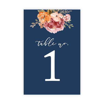 Fall Floral Table Numbers 1-20 4x6 Image 1