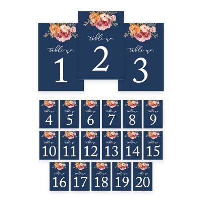 Fall Floral Table Numbers 1-20 4x6 Image 1