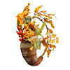 Fall Leaves  Berries and Pumpkins Artificial Thanksgiving Cornucopia Wreath - 18-Inch  Unlit Image 1