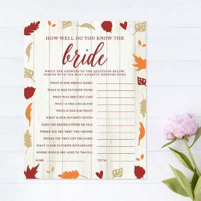 Fall Leaves Know the Bride Game, 20pk Image 3
