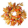 Fall Leaves  Pumpkins and Berries Artificial Thanksgiving Wreath - 19-Inch  Unlit Image 1