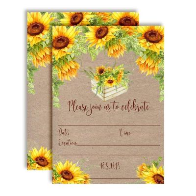 Fall Sunflower Invitations 40pc. by AmandaCreation Image 1